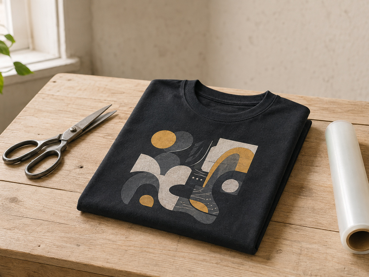 Camiseta personalizada em DTF com estampa geométrica